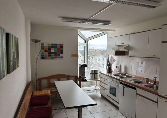 Eine der Gemeinschaftsküchen